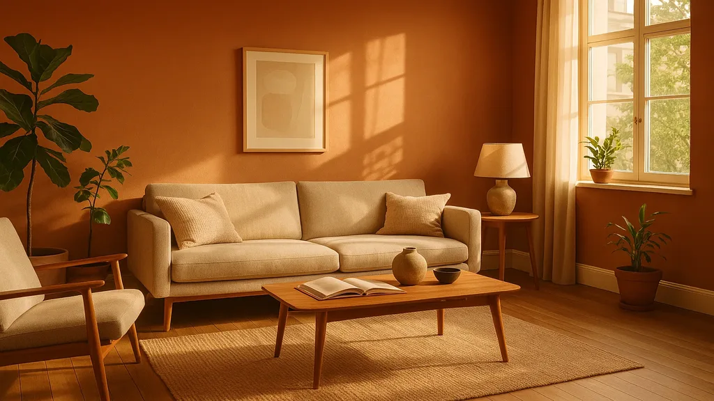 Interior paint colour swatches in warm earthy tones including Benjamin Moore Cinnamon Slate for Niagara home renovation